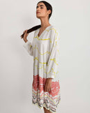 Rias Jaipur  Salmon Wave Short Dress in Handloom Cotton and Bamboo Blend