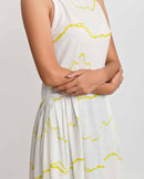 Rias Jaipur  Salmon Pleated Dress in Handloom Cotton and Bamboo Blend