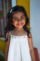 SHVET KIDS- Frill top | Jamdani Fabric | Handloom Cotton | Prathaa