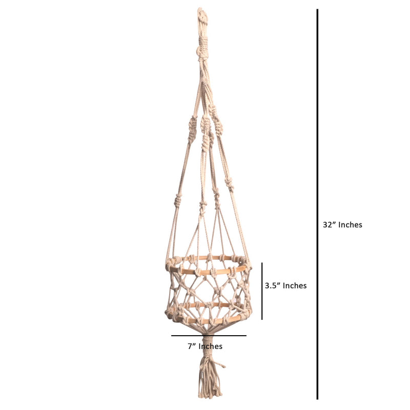 Upcycled Handmade Planter In Cotton Macrame