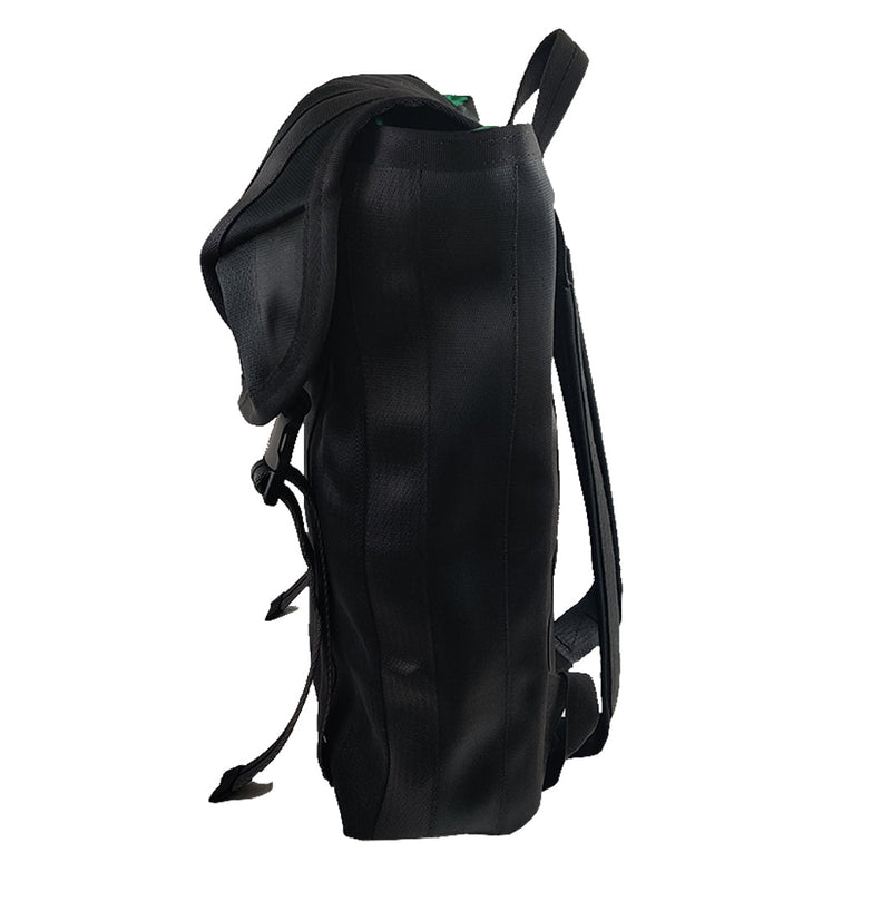 Jaggery Noir Fausto Backpack in Rescued Car Seat Belts