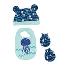 Organic Inky Cap Reversible Bib Set with Mittens