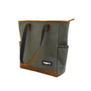 Jaggery Outback and Beyond Marlini Tote Bag in Rescued Army Olive Green Canvas & Salvaged Nubuck