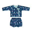 Organic Squiddly Sidesnap Top and Diaper Cover Set