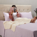 Organic Waffle Blanket Set - Dusty Lilac