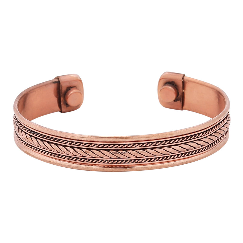 Hand Forged Curved Copper Bracelet for Unisex
