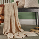 Organic Wispy White Knit Throw
