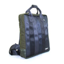 Jaggery Noir Arrive Backpack in Rescued Car Seat Belts and OG Canvas [15"laptop bag]