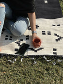 The Mango Tree Organic Cotton Handwoven Galaxy Black White Dhurrie