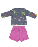 Organic Magical Forest Top with Bow Shorts Set