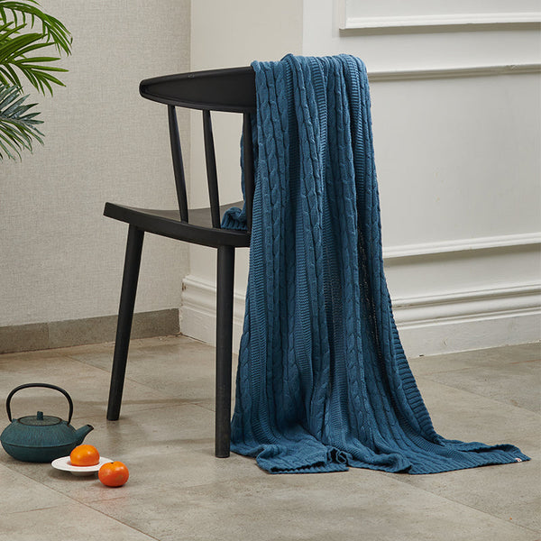 Organic Prussian Blue Snuggly Blanket