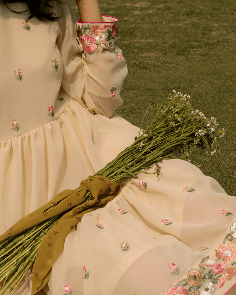Vintage Floral Print Carolina Tiered Women Dress