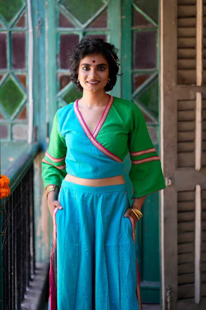 wrap around blouse for saree  | Prathaa | Handloom & Sustainable Clothing
