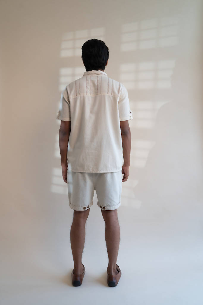 100% Organic Cotton Dawning Half Sleeve Shirt & Straight Fit Shorts Set