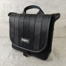 Jaggery Noir Unisex Satchel in Rescued Car Seat Belts [10" bag]