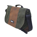Jaggery Outback and Beyond Doer's Messenger Bag in Rescued Army Olive Green Canvas & Salvaged Nubuck  [15" Laptop Bag]
