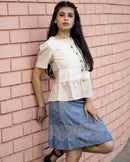 Handcrafted "Grey sky" Handloom Eri Silk skirt