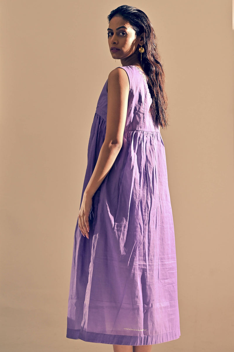 Handcrafted Amethyst Gathered dress