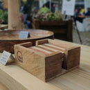 Hohmgrain Home Décor Two Toned Wooden Coaster Set with Holder