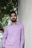Earthy Route Lyocell Linen Full Sleeve Shirt in Lavender