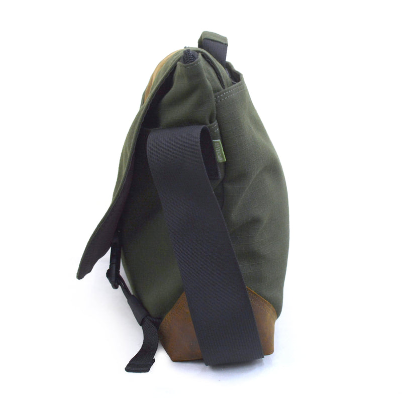 Jaggery Outback and Beyond Doer's Messenger Bag in Rescued Army Olive Green Canvas & Salvaged Nubuck  [15" Laptop Bag]