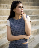 Handcrafted "Moon Ray" Handloom cotton, silk and linen top