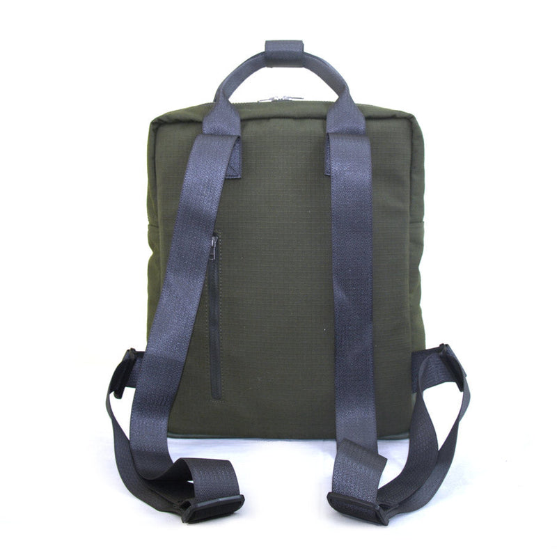 Jaggery Noir Arrive Backpack in Rescued Car Seat Belts and OG Canvas [15"laptop bag]