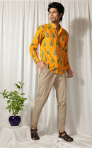 Earth Republic 100% Cotton Ikat Amber Handloom Shirt