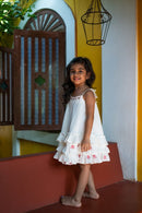 SHVET KIDS- Frill top | Jamdani Fabric | Handloom Cotton | Prathaa
