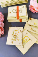 Unalome Happy Day Handmade Marigold Paper Wishcards - Set of 5