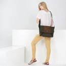 Jaggery Outback and Beyond Doer's Messenger Bag in Rescued Army Olive Green Canvas & Salvaged Nubuck  [15" Laptop Bag]