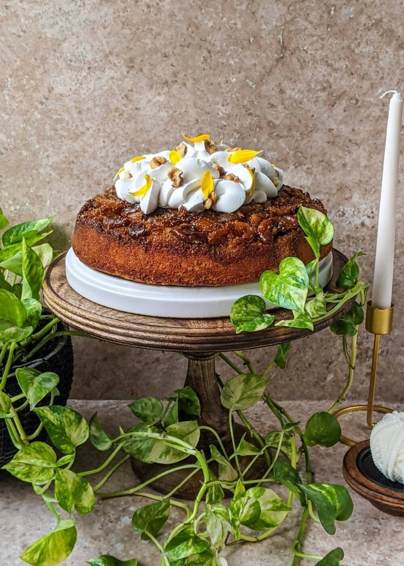 Hohmgrain Home Décor Dark Brown Seasoned Mango wood Handcrafted Detachable Cake Stand