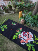 The Mango Tree Organic Cotton Handwoven Ravenous Rosarium Dhurrie
