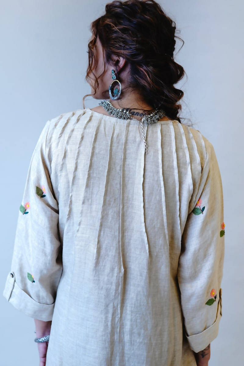 Gulmohar A-Line Kurta with Embroidery