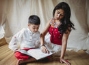 Prathaa Twinning Mother Son Duo Set in White and Red