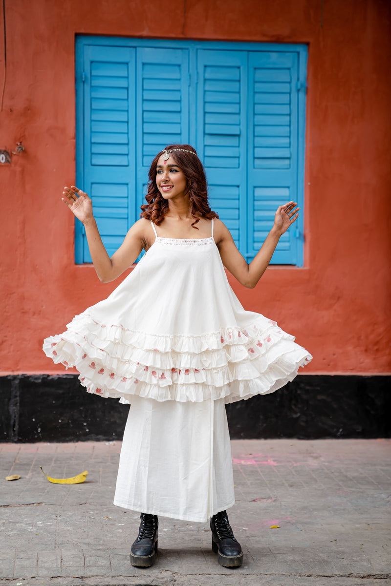 TWINNING- Shvet Frill top | mom daughter twinning dress |Handloom Cotton | Shvet | Prathaa
