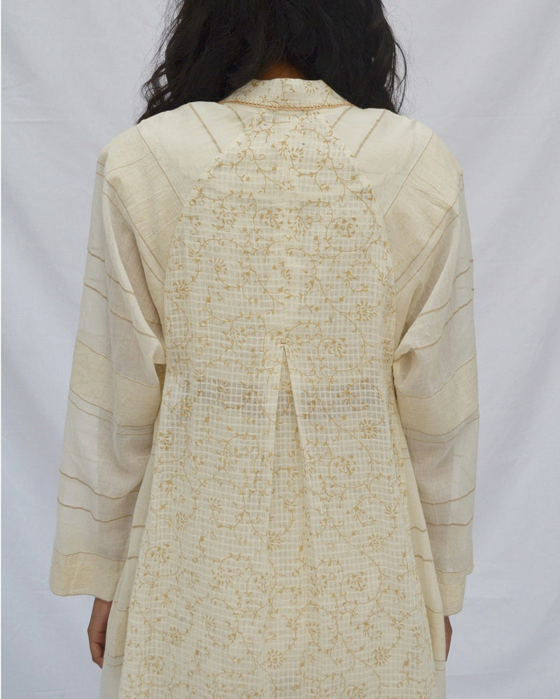 Ahmev  Raglan sleeve jacket (Striped + Check cotton)
