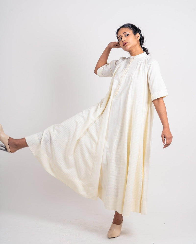 Plain and Textured Godet Sleeveless Dress