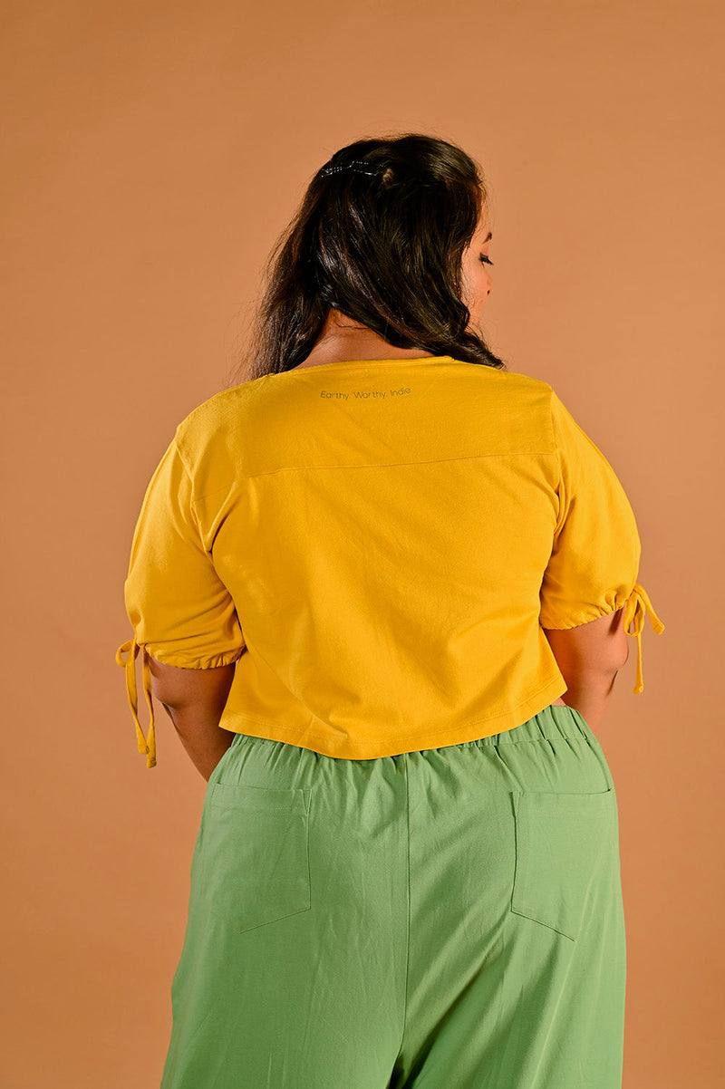 Women's Straight-cut Flared Organic Cotton Light Green Pants