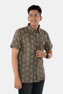 Tamaksh Men's Grey Cotton Handcrafted Ajrakh Shirt