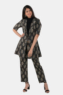 Tamaksh Women's Black Cotton Handcrafted Ajrakh Co-ord Set