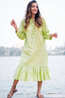 Freesia A- Line Dress with Mandarin Collar