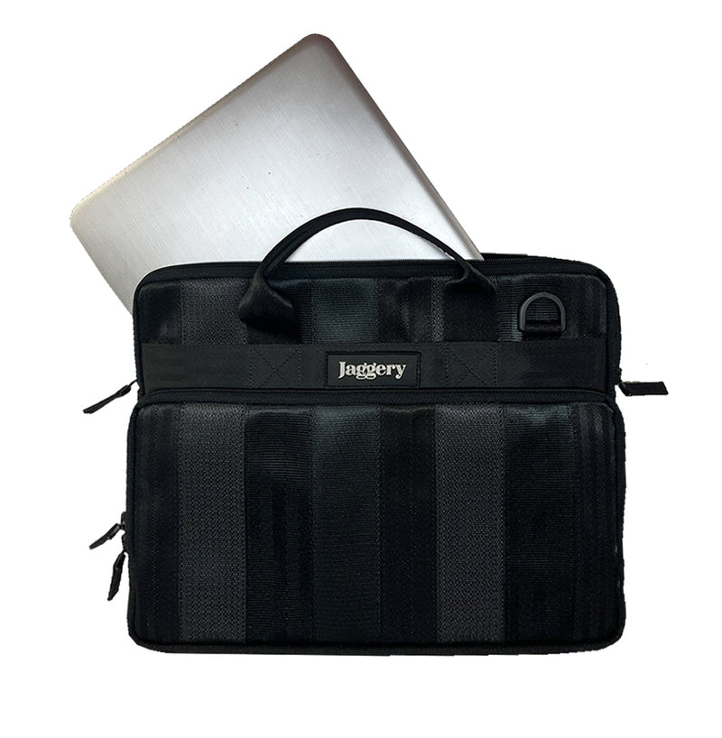 Jaggery Noir Agent of Change in Rescued Car Seat Belts [Slim 13" Laptop Bag]
