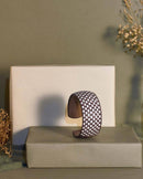 Noupelle  Mesh Maroon Upcycled Leather Cuff Bracelet