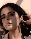 Noupelle  Arch Black Upcycled Leather Earring