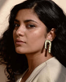 Noupelle  Arch Green Upcycled Leather Earring