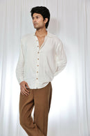 Earth Republic 100% Sustainable Sugarcane Fabric White Cellar Handcrafted Shirt