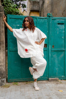 Prathaa Handloom Cotton Shvet Kaftan in White