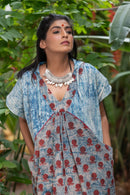 Prathaa 100% Handloom Cotton Puthai Pintucks Kaftan Dress