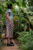 Prathaa 100% Handloom Cotton Puthai Pintucks Kaftan Dress